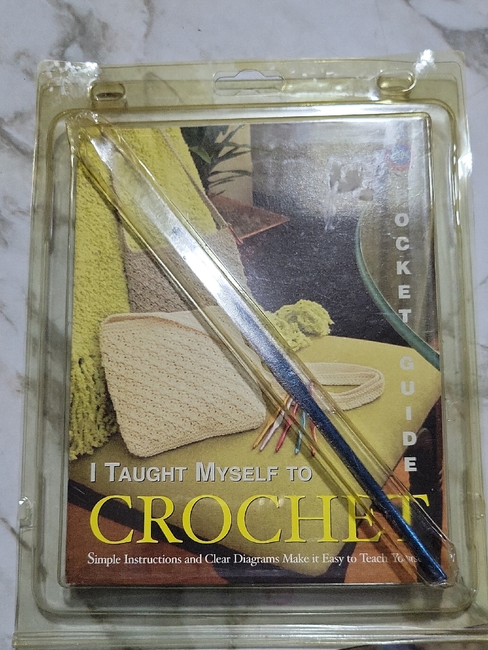 I Taught Myself to Crochet Book with Yellow Cover - Home Accents